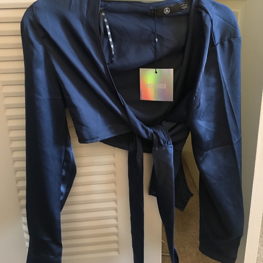 Satin wrap front crop top