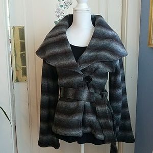 525 america Womens Gray Wrap Sweater (M)