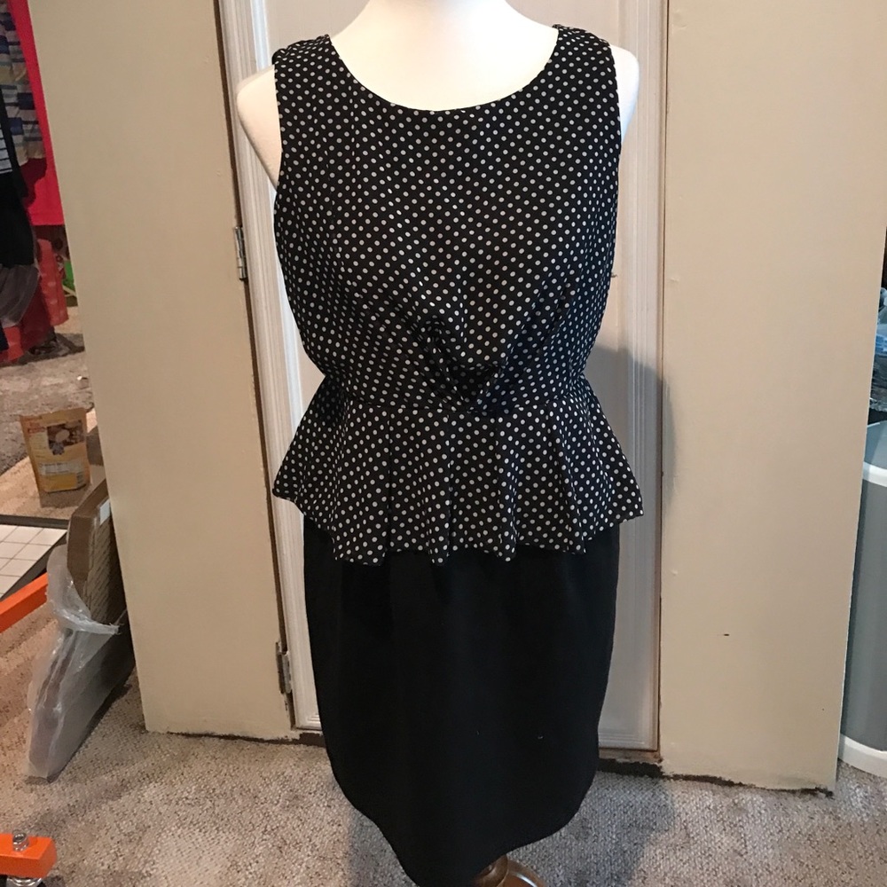Peplum Polka Dot Dress
