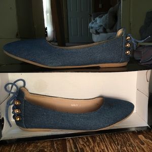 Blue Denim Flats