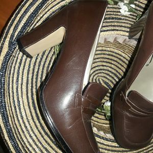 Chocolate brown loafer heels