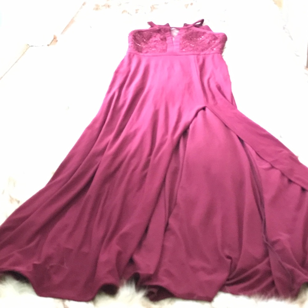 Beautiful maroon bridesmaids dress