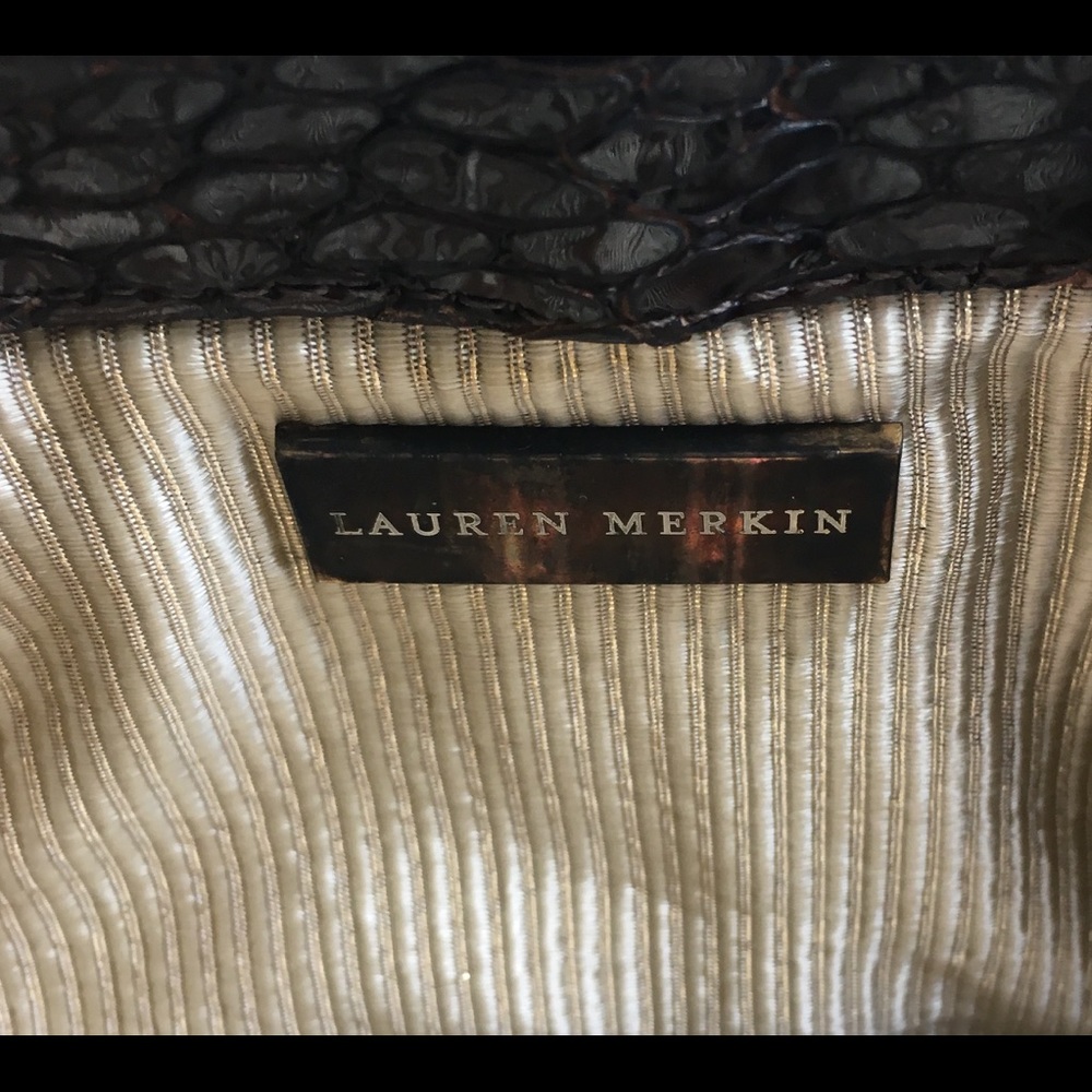Lauren Merkin Brown croc leather clutch LIKE NEW - Picture 5 of 8