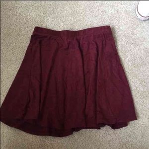 NWOT Maroon Velvet Skater Skirt