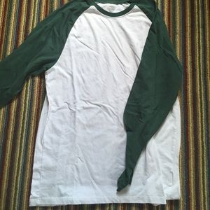 Green and white long sleeve