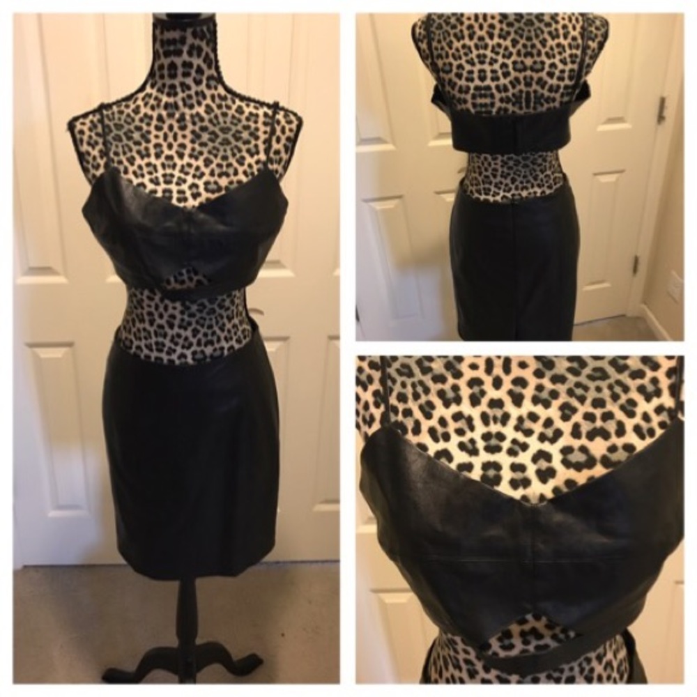 2 piece black leather outfit