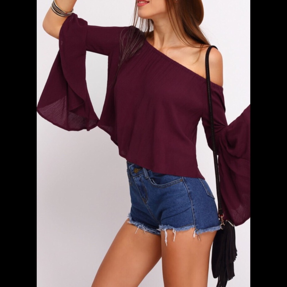 Off the shoulder Maroon top