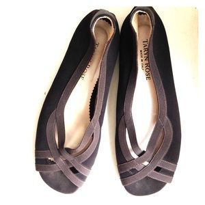 Taryn Rose Stretch Fabric Flat w Leather Sole