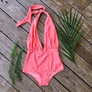High waisted one-piece bathing suit