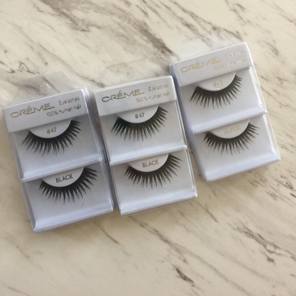 3 Pairs of 100% Human Hair False Eyelashes