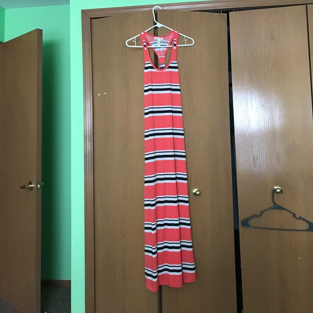 striped maxi dress