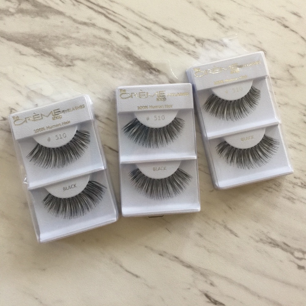 3 Pairs of 100% Human Hair False Eyelashes