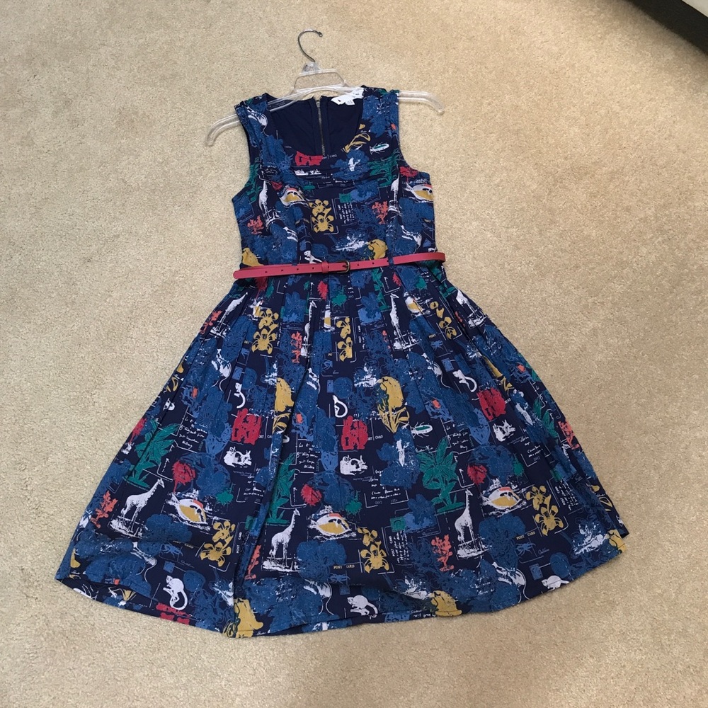 Blue patterned dress