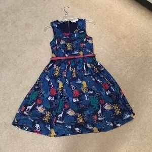 Blue patterned dress