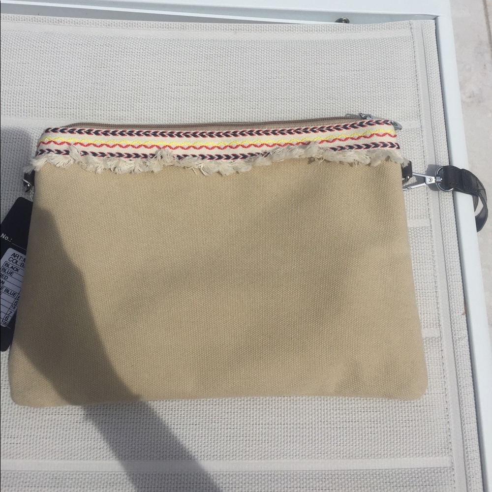 Beige Denim Clutch