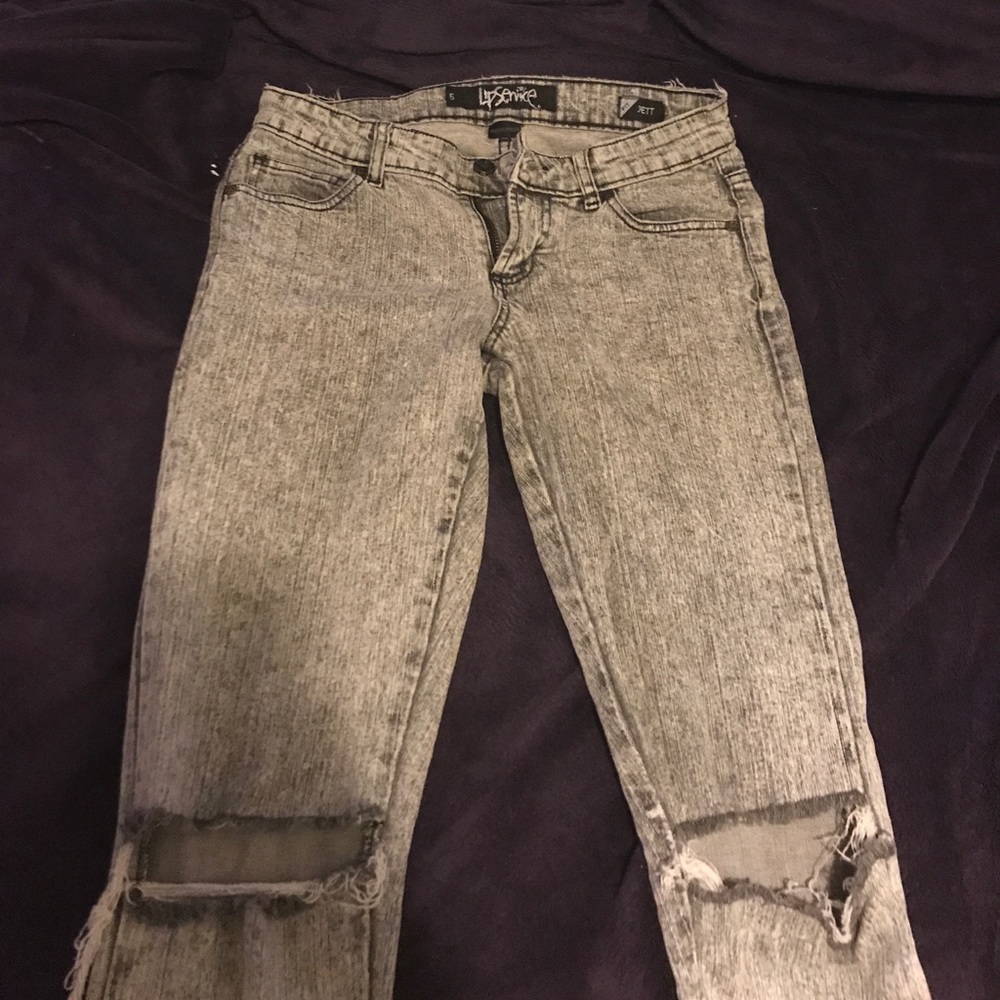 Grey Ripped Skinny Jeans