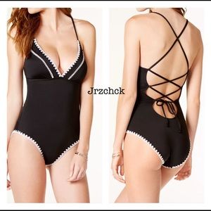 NWT Bar III Fancy Strappy Back 1 PC Bathing Suit