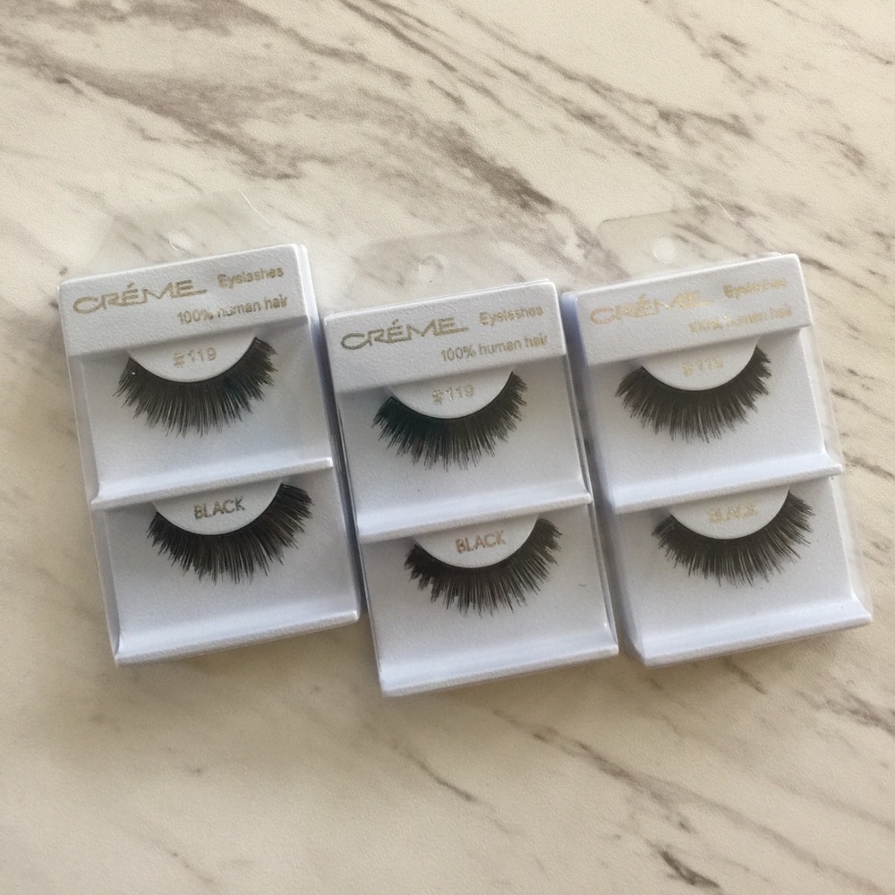 3 Pairs of 100% Human Hair False Eyelashes