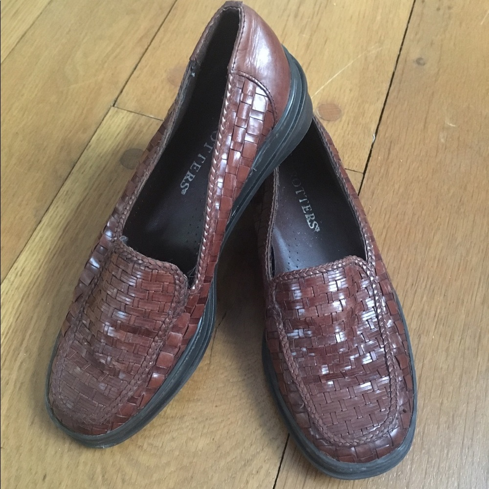 Woven leather loafers. Shoes.