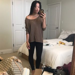 3/4 Sleeve Tan Dolman Vince Shirt