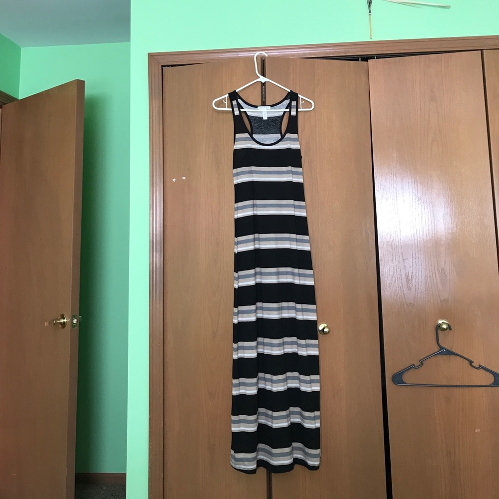 striped maxi dress