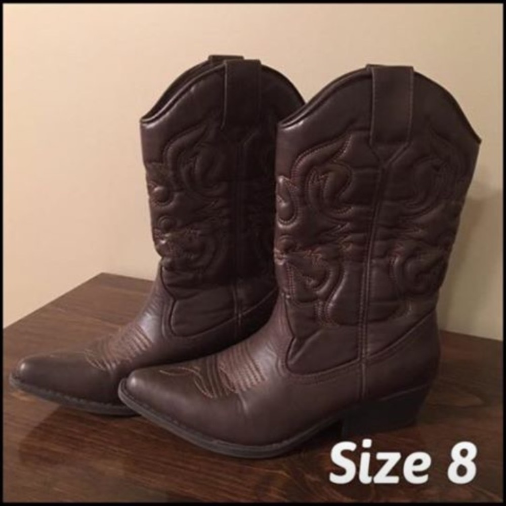Brown cowboy boots