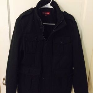 Black wool heavy coat
