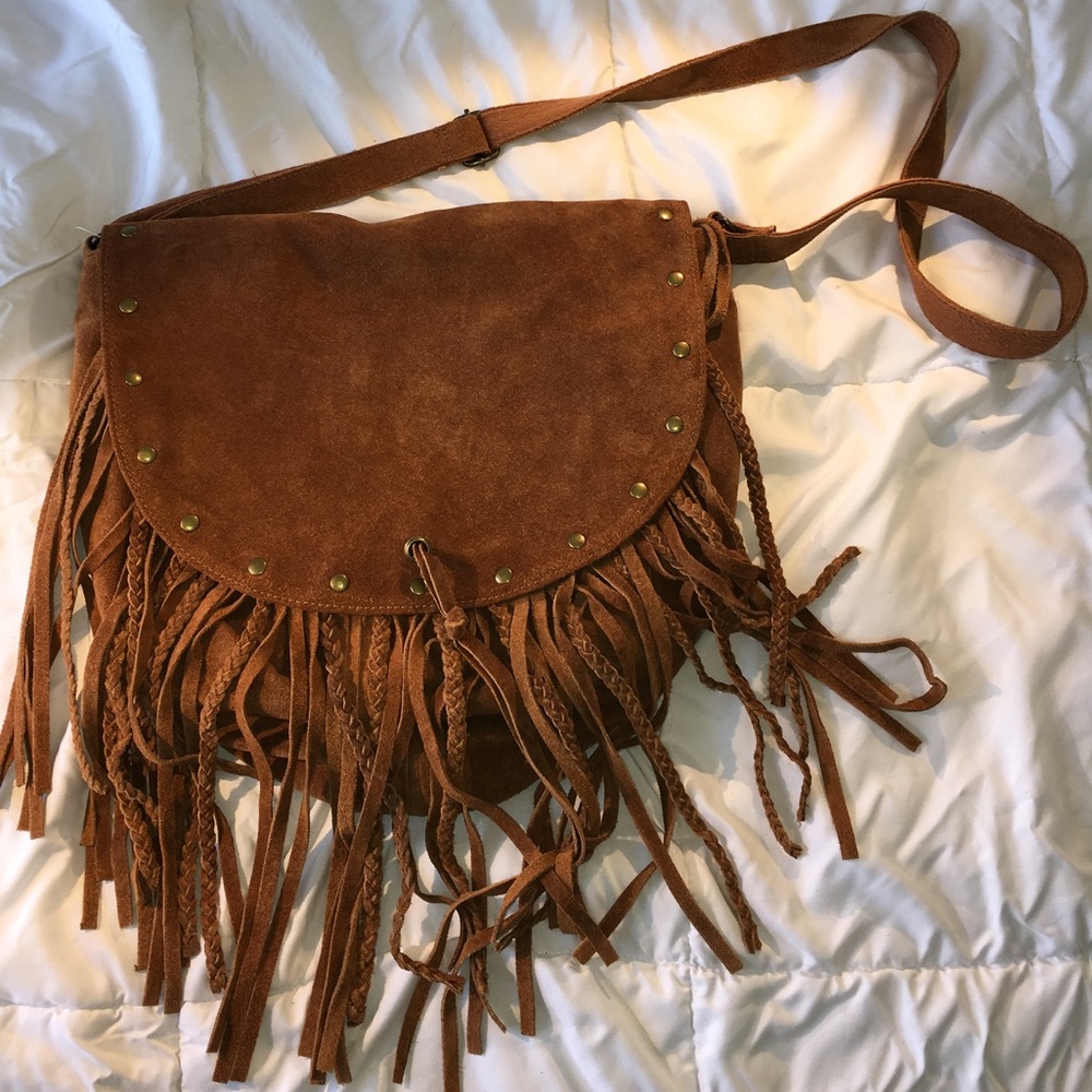 Urban outfitters Ecote stud Fringe Hobo book bag
