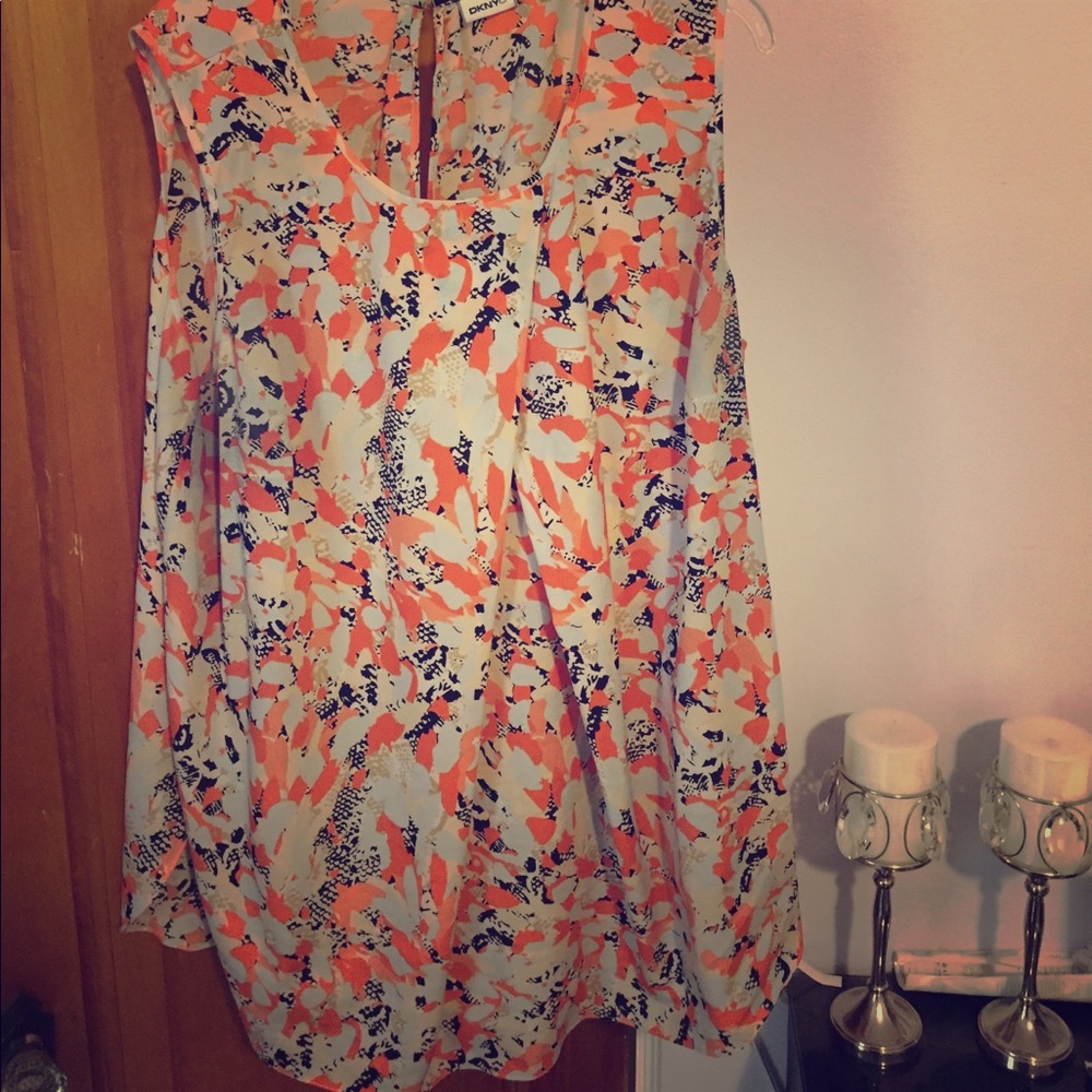 Sleeveless Blouse with Pleated Front