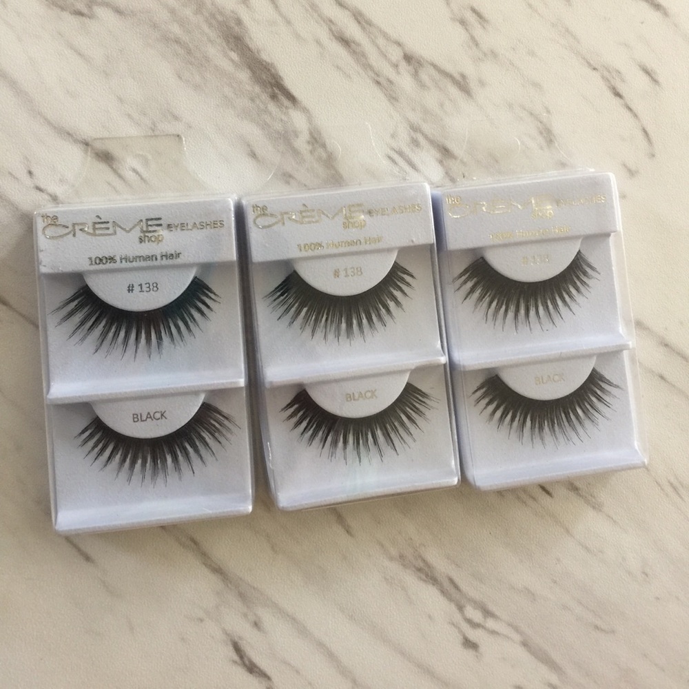 3 Pairs of 100% Human Hair False Eyelashes