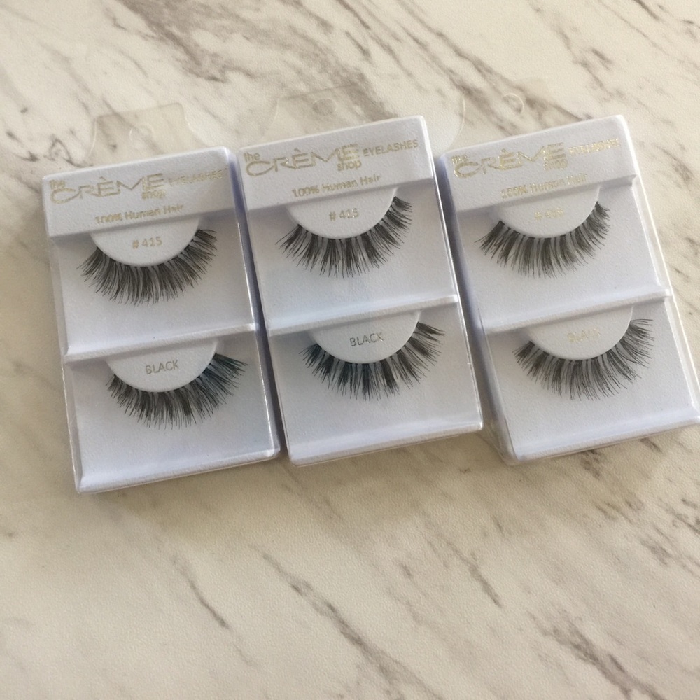 3 Pairs of 100% Human Hair False Eyelashes
