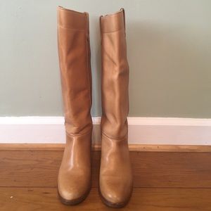 Vintage tan leather boots.