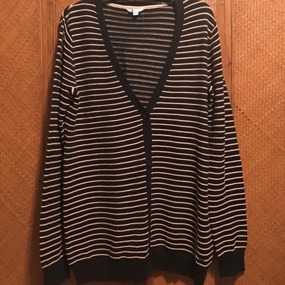 Volcom striped boyfriend cardigan