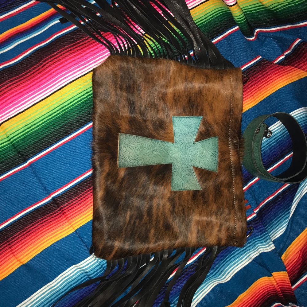 Cowhide leather purse.