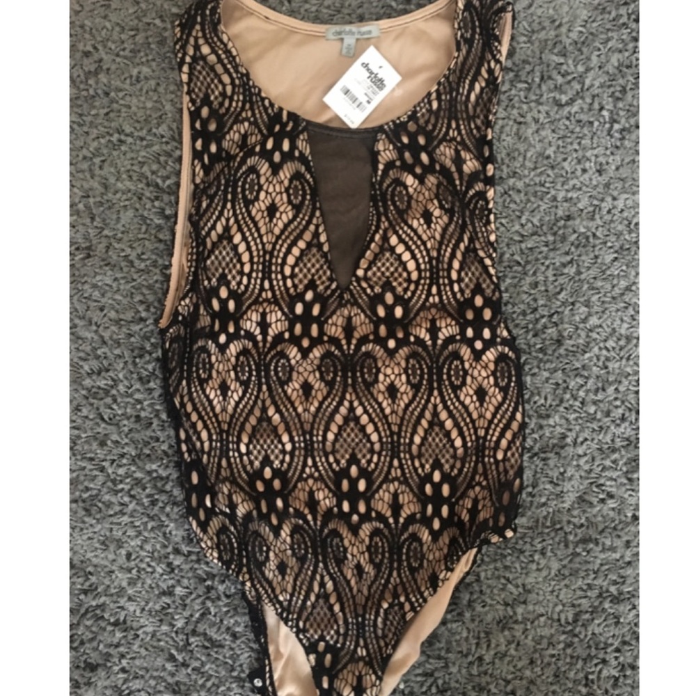 Black lace bodysuit.