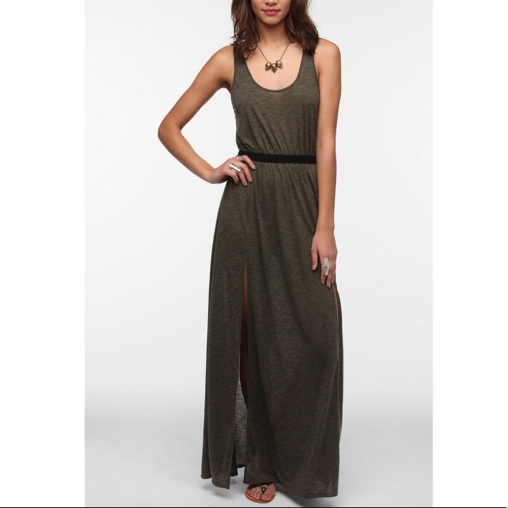Grey Urban Outfitters maxi double slit dress