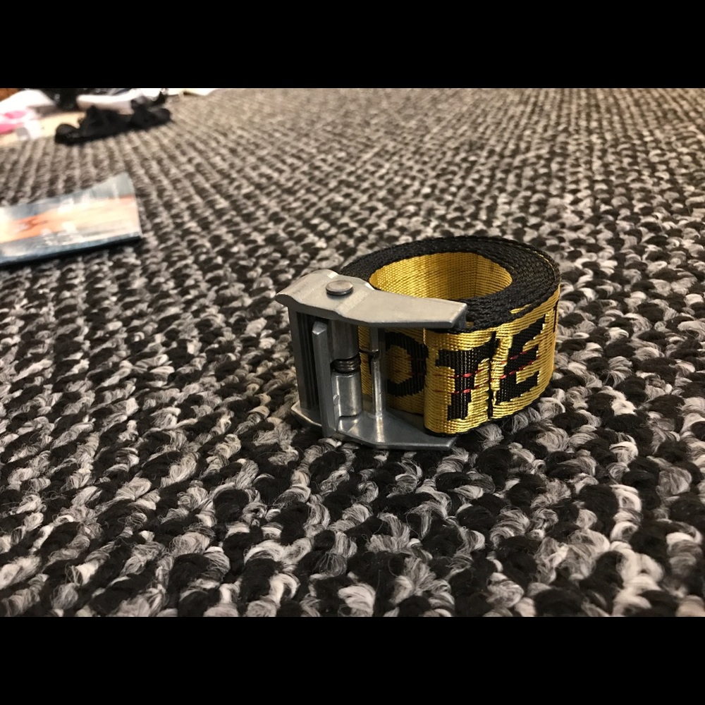 Off white industrial belt