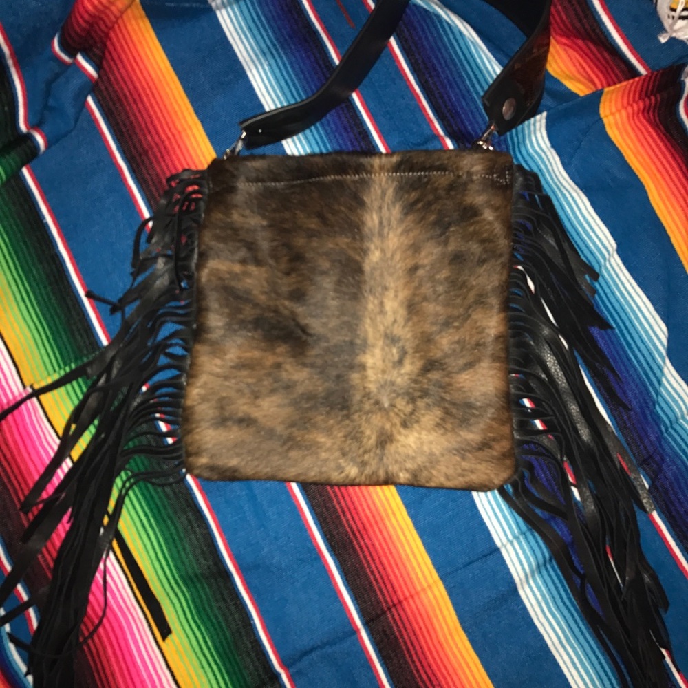 Cowhide and snakeskin purse