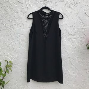 Little Black Dress With Plunging Lace Neckline