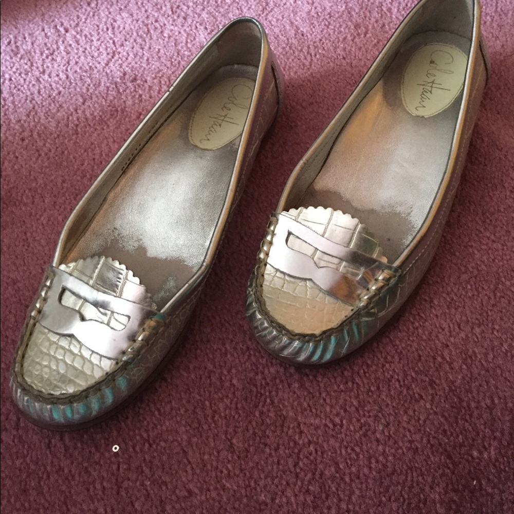Cole Haan flats silver