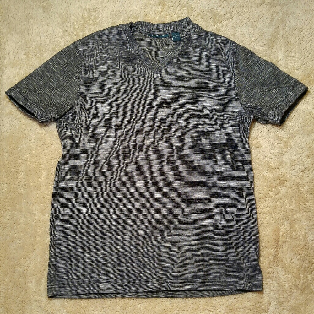 Perry Ellis Men's Fitted Micro Stripe T Shirt