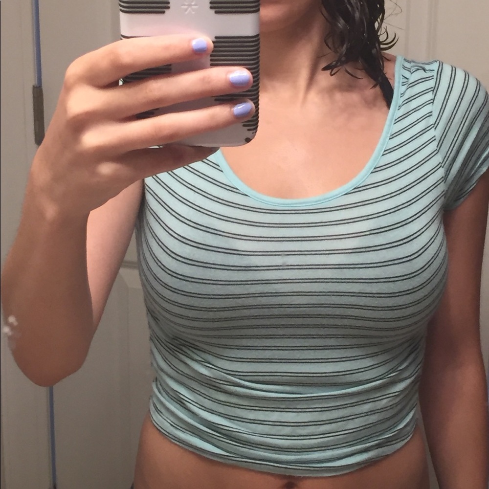 Blue crop top