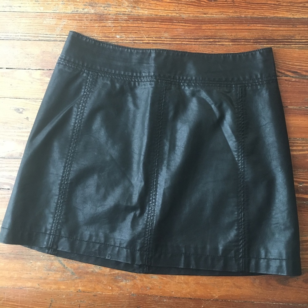 Free People Vegan Leather Mini Skirt