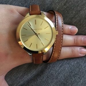 Michael Kors double wrap slim runway watch