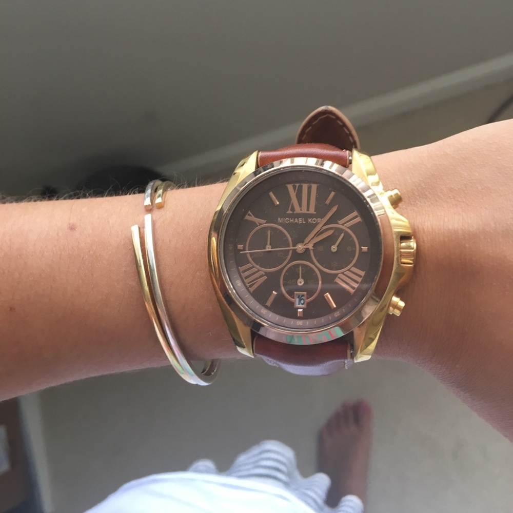 Vintage leather band Michael Kors watch