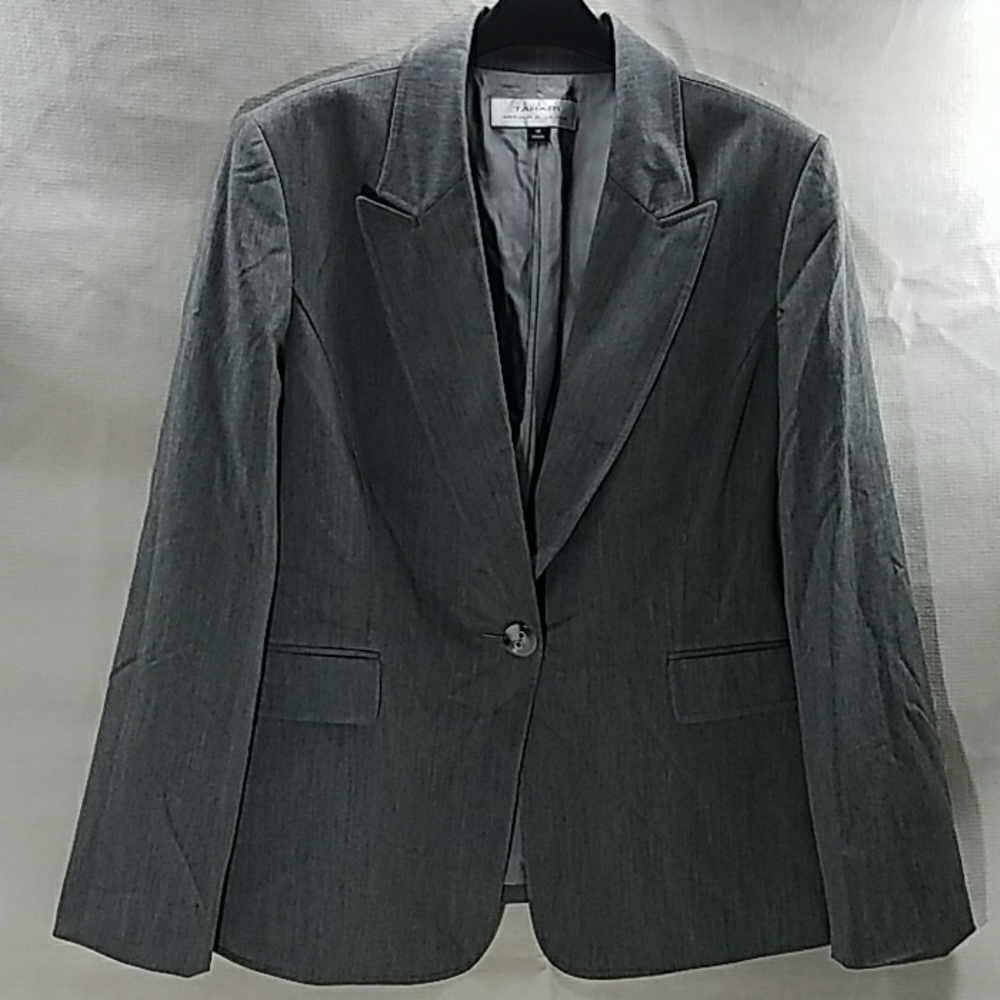Tahari Arthur S. Levine Gray Lined Jacket Size 14