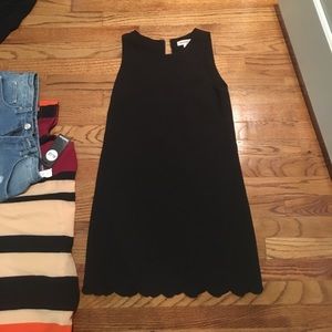 Black scalloped shift dress