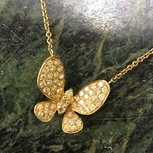 .72CT WHITE FANCY YELLOW DIAMOND BUTTERFLY PENDANT