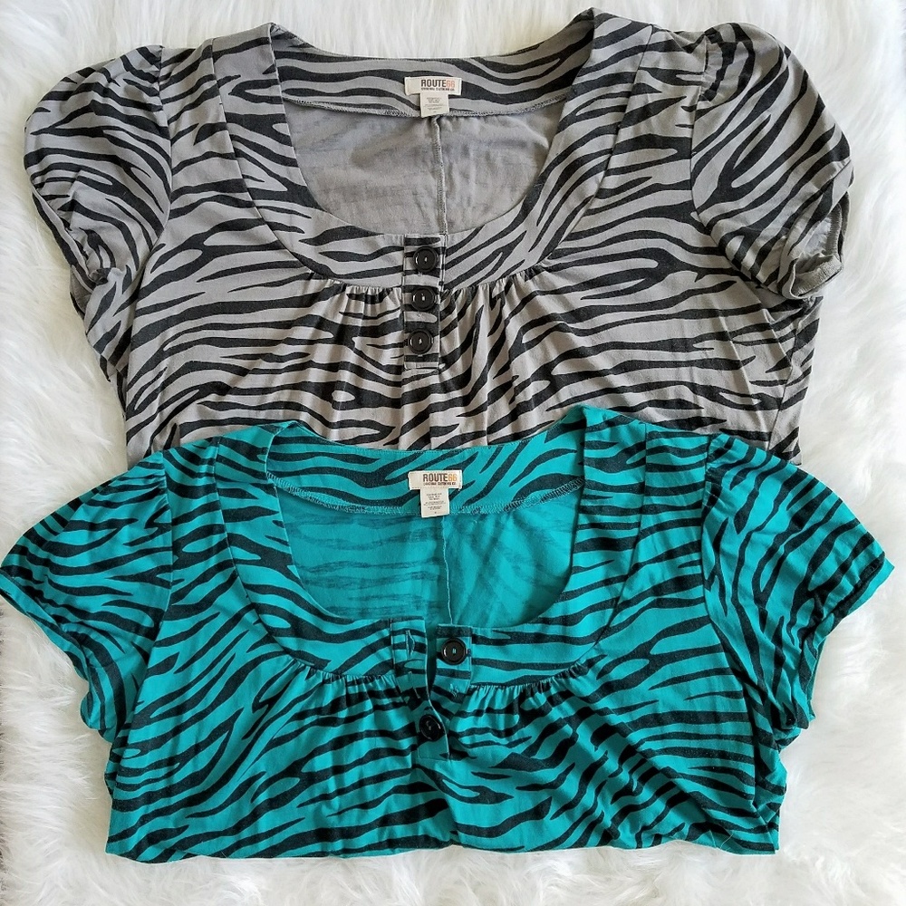 Two zebra print tops size 3x