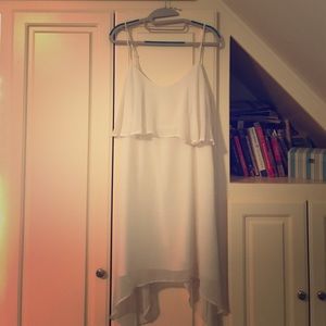 White BCBG Ruffle cocktail dress